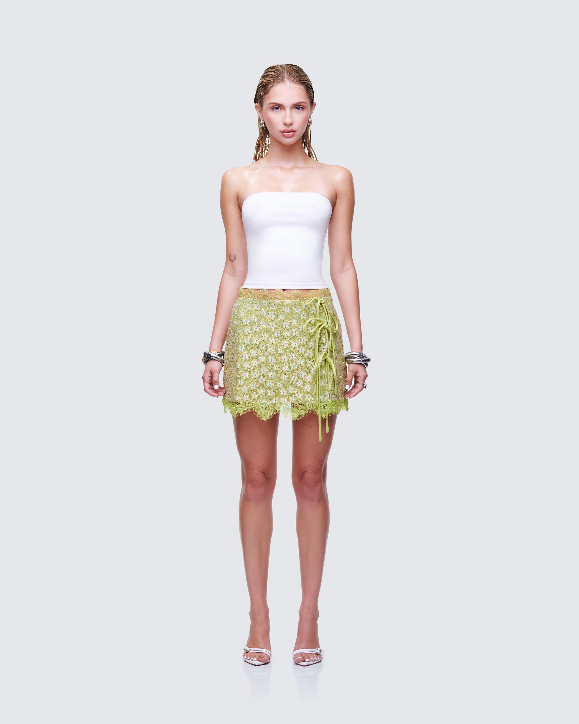 Aaliyah Top & Lucille Skirt Set model front
