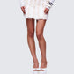 Eyra Ivory Distressed Seam Skirt