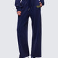 Kamilah Blue Acid Wash Wide Leg Sweat Pant