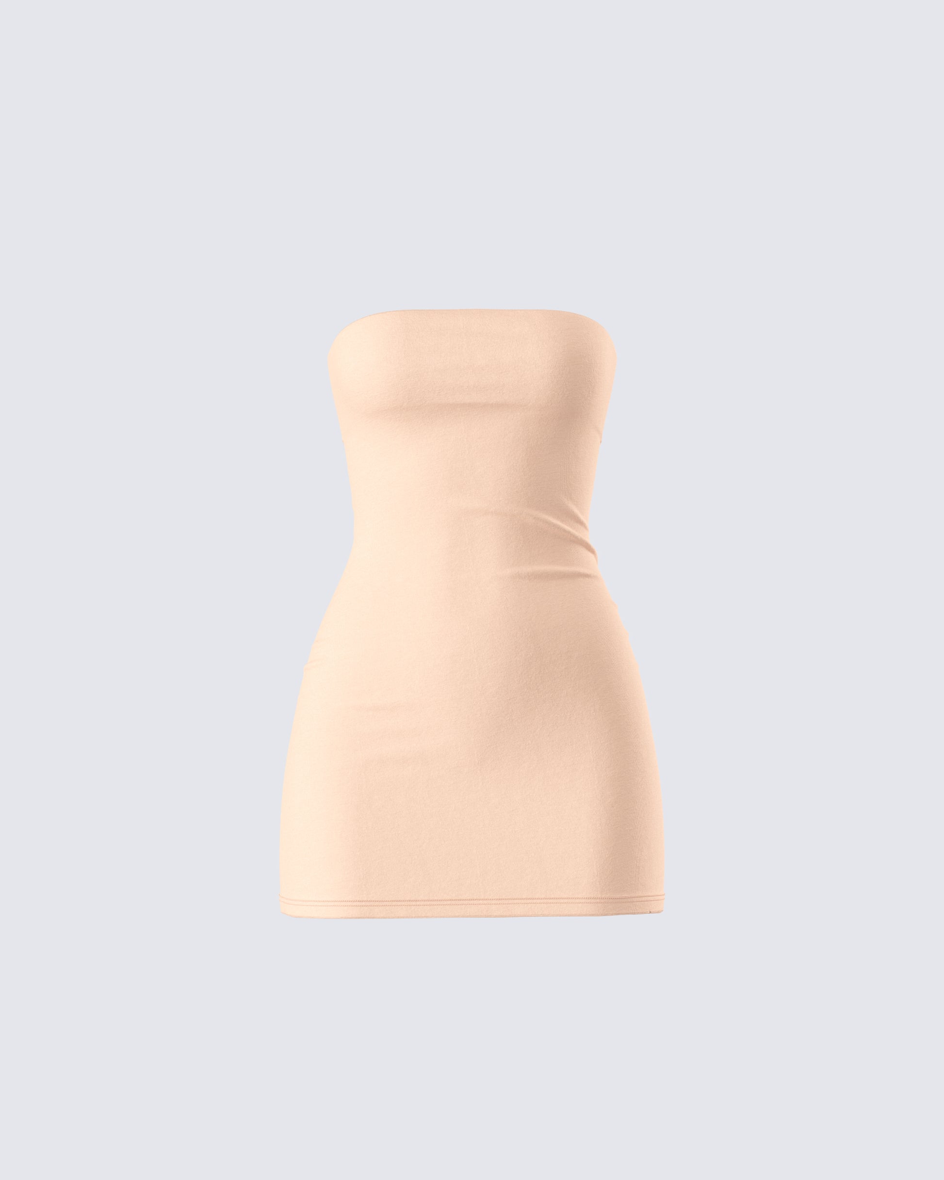 Beige Tube Maxi Dress - Strapless Bodycon Jersey FINESSE Beige Tube Maxi Dress - Strapless Bodycon Jersey FINESSE
