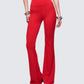 Cambree Red Ribbed Flare Legging