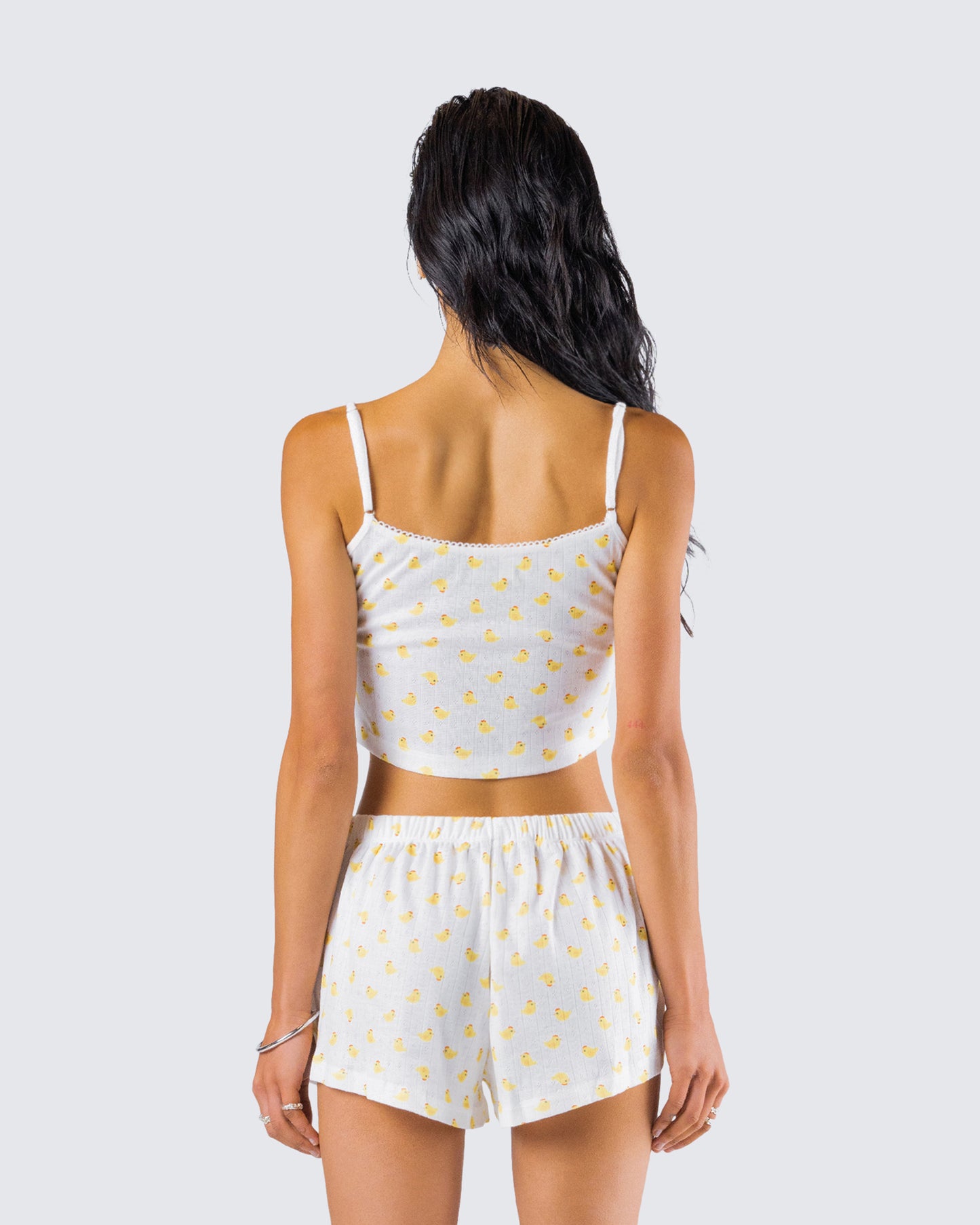 Jordana Ivory Duck Print Camisole Top