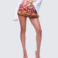 Suha Multi Print Fur Trim Micro Skirt