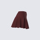 Ronny Brown Pleated Mini Skirt