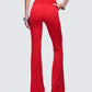 Cambree Red Ribbed Flare Legging