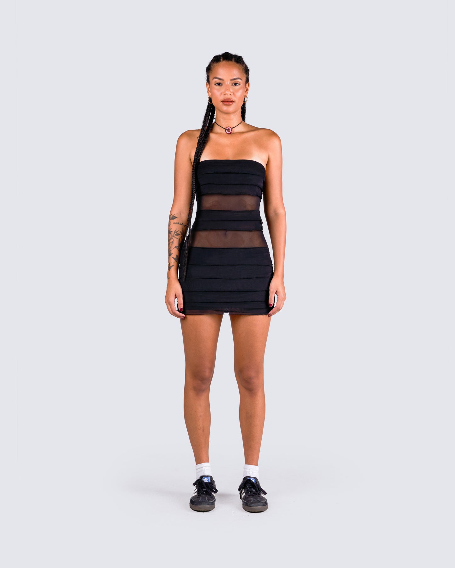 Issa Black Tiered Mini Dress