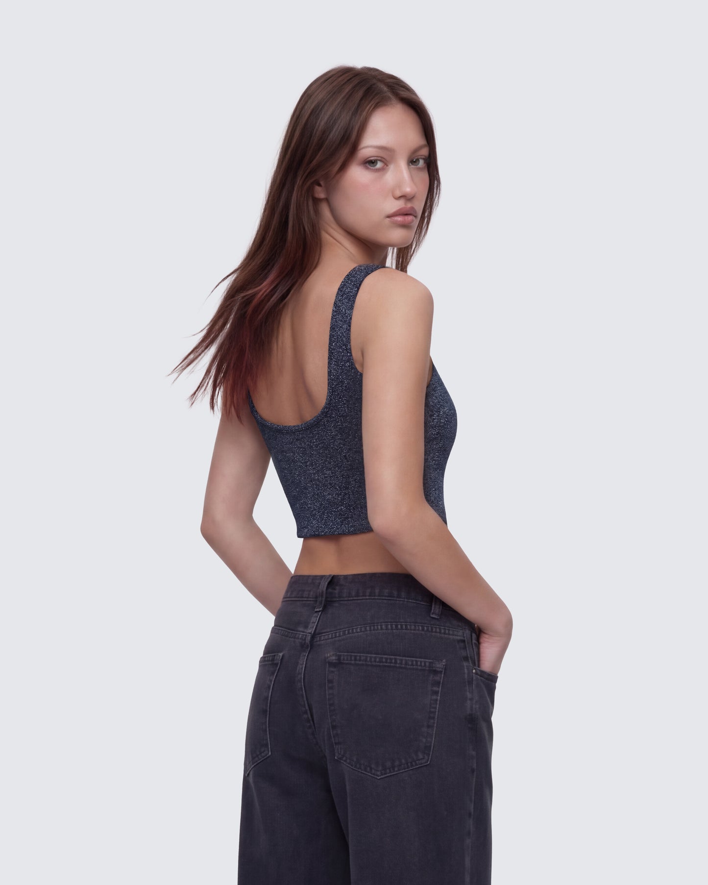 Jarvis Black Metallic Hook & Eye Corset