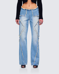 Kaiana Blue Denim Straight Leg Jeans