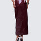 Matilde Plum Vegan Leather Pencil Midi Skirt
