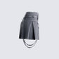 Dina Grey Denim Pleated Mini Skirt