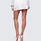 Eyra Ivory Distressed Seam Skirt
