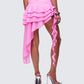 Tia Pink Chiffon Layered Mini Skirt