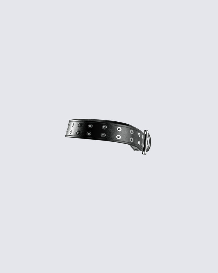 Nico Black Double Eyelet Belt