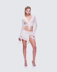 Maeve Ivory Lace Mini Skirt