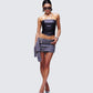 Arlene Grey Denim Belt Mini Skirt