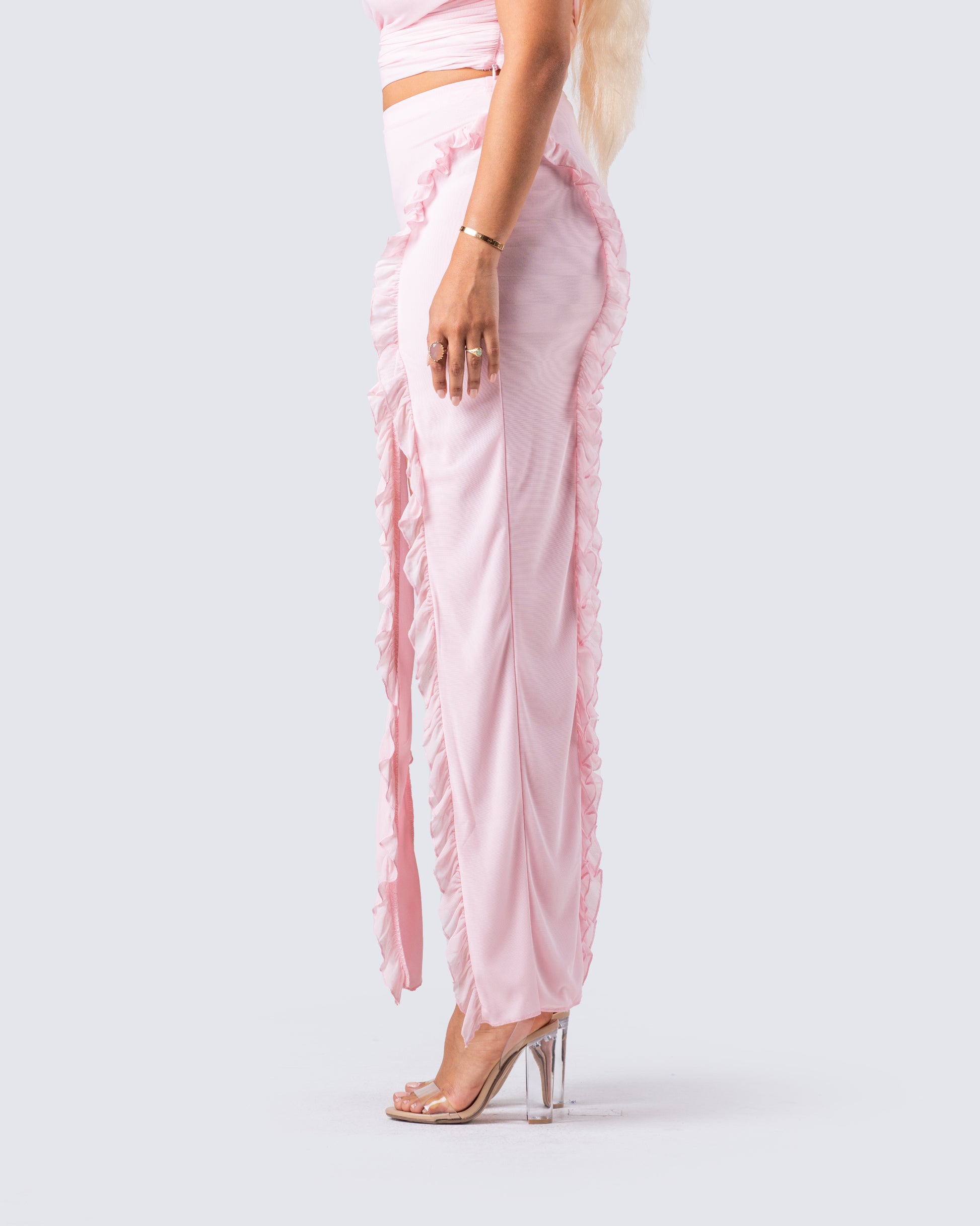 Maro Pink High Rise Wide Leg Pant