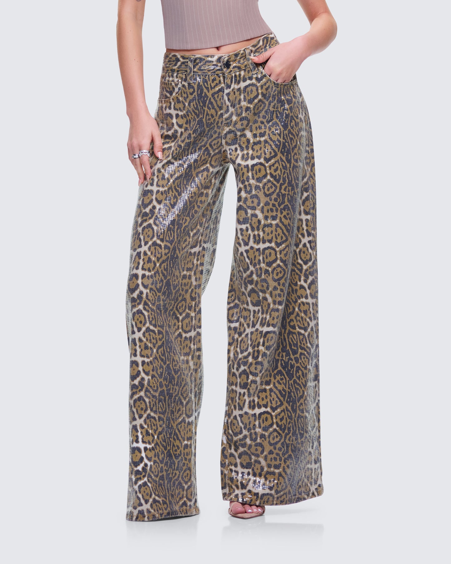 Eider Leopard Print Sequin Pant