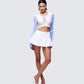 Pippa White Ruffle Tiered Skort