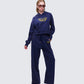 Kamilah Blue Acid Wash Wide Leg Sweat Pant
