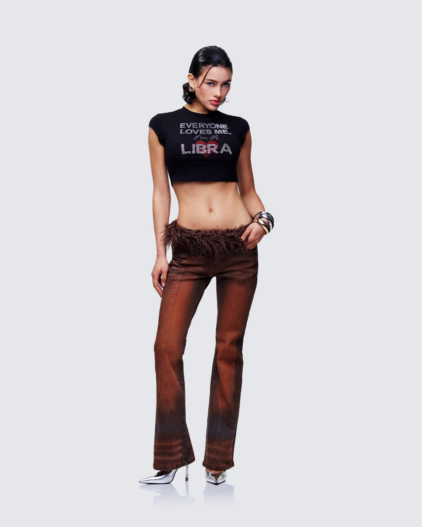 Adie Brown Denim Fur Jean