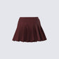 Ronny Brown Pleated Mini Skirt