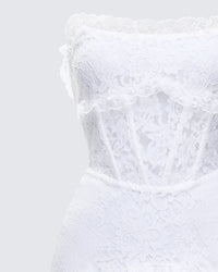 Kimi White Lace Corset Mini Dress