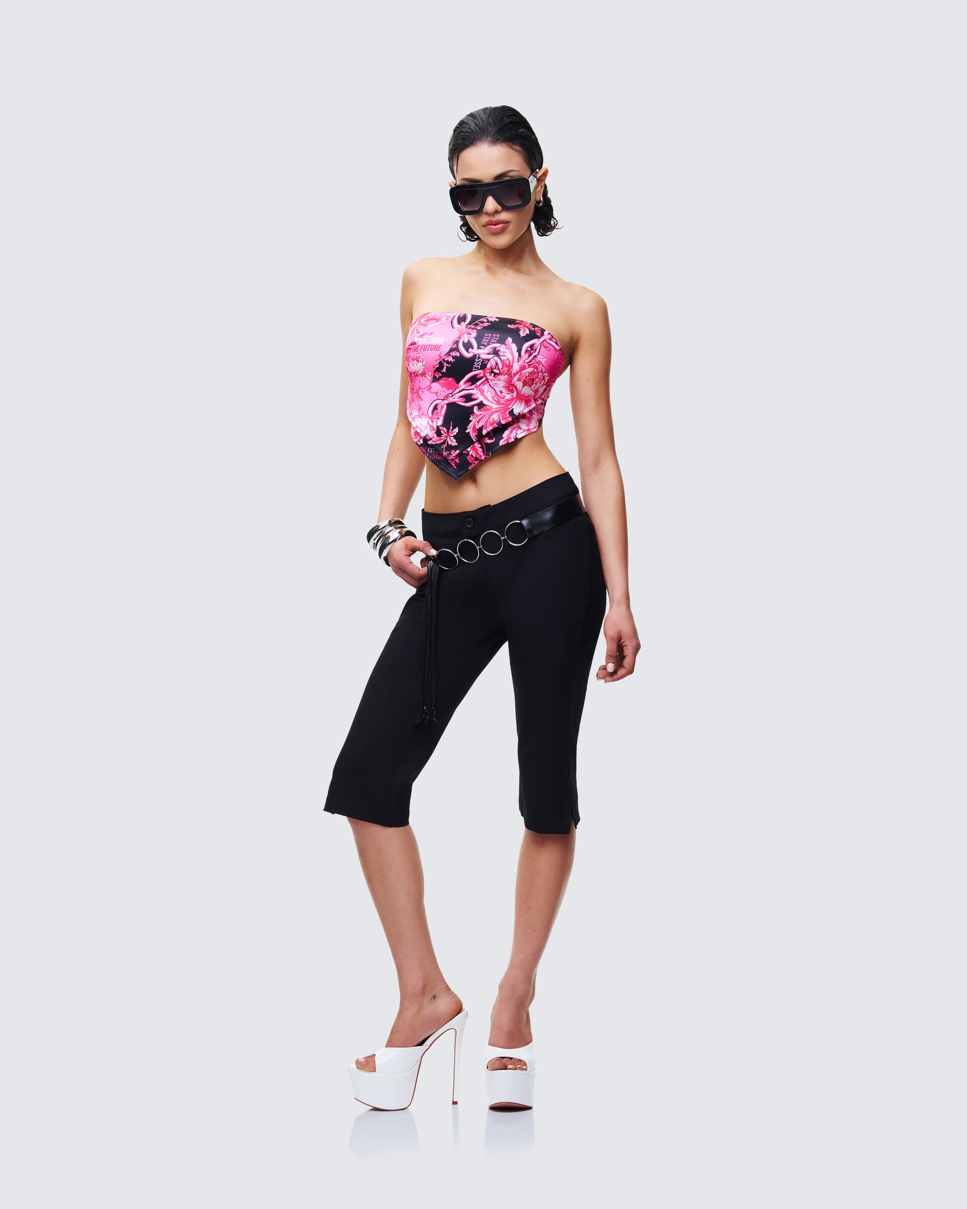 Ellie Black Woven Capri Pants