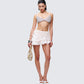 Elma Ivory Chiffon Ruffle Mini Skirt