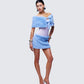 Noelle Blue Faux Fur Shrug