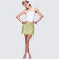 Lucille Green Sequin Tie Mini Skirt