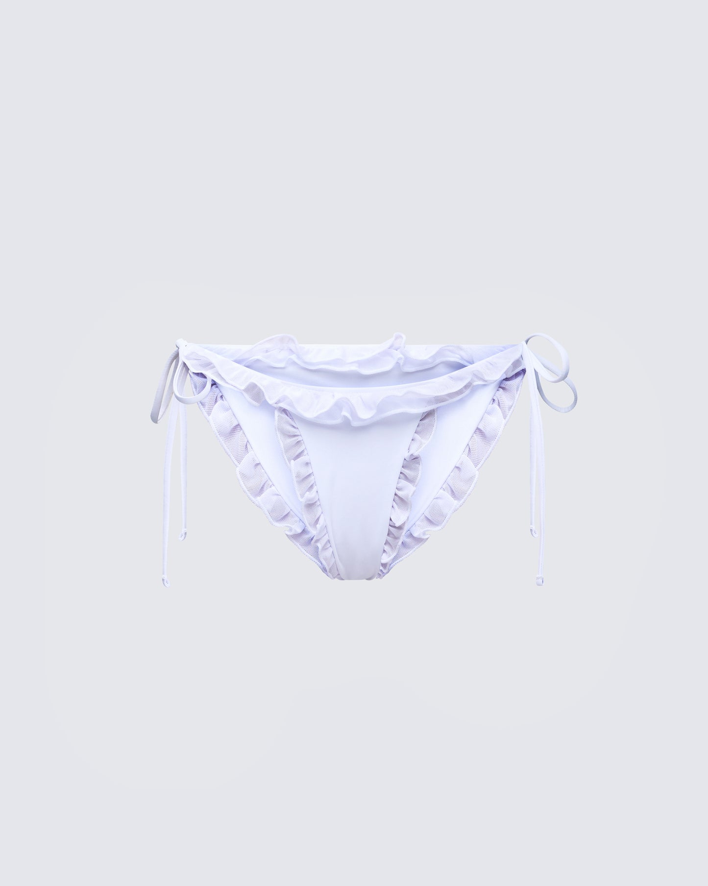 Monroe White Ruffle Bikini Bottom