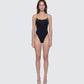 Beth Black Clear Strap Swim Suit