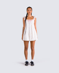 Mallory White Floral Mini Dress