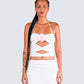 Cerelina White Jersey Cut Out Top