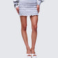 Women's red cotton mini skirt styled on model – FINESSE
