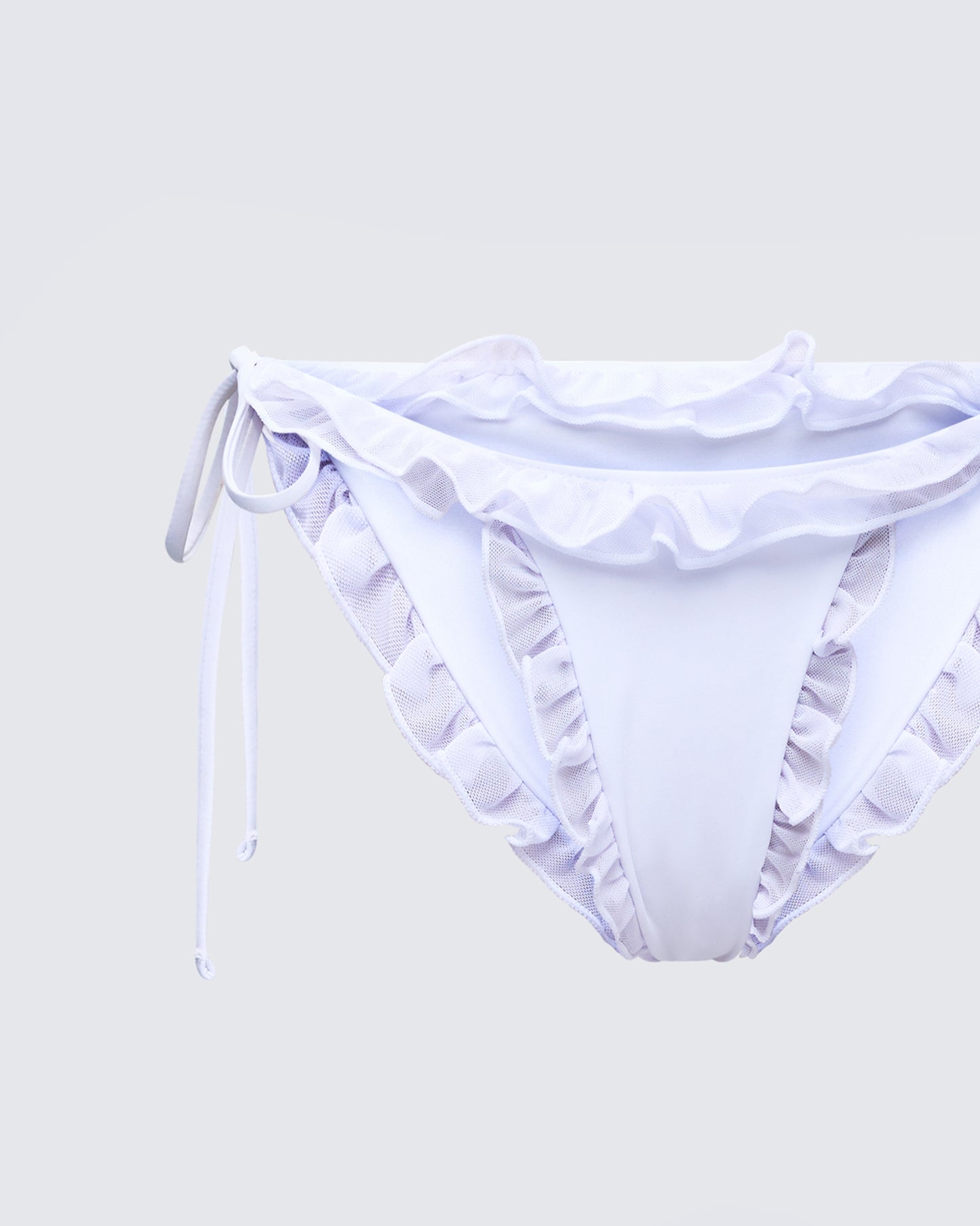 Monroe White Ruffle Bikini Bottom