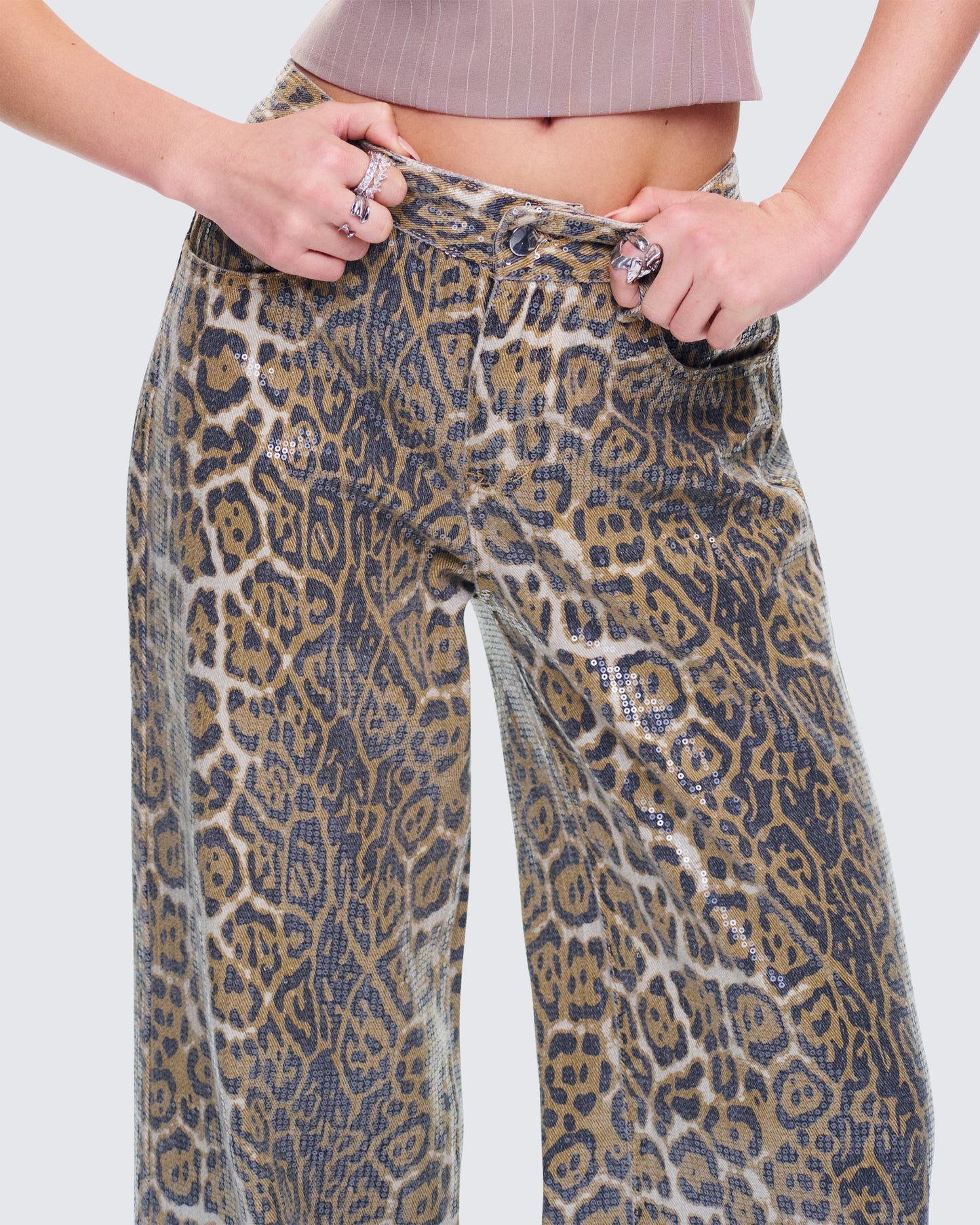 Eider Leopard Print Sequin Pant