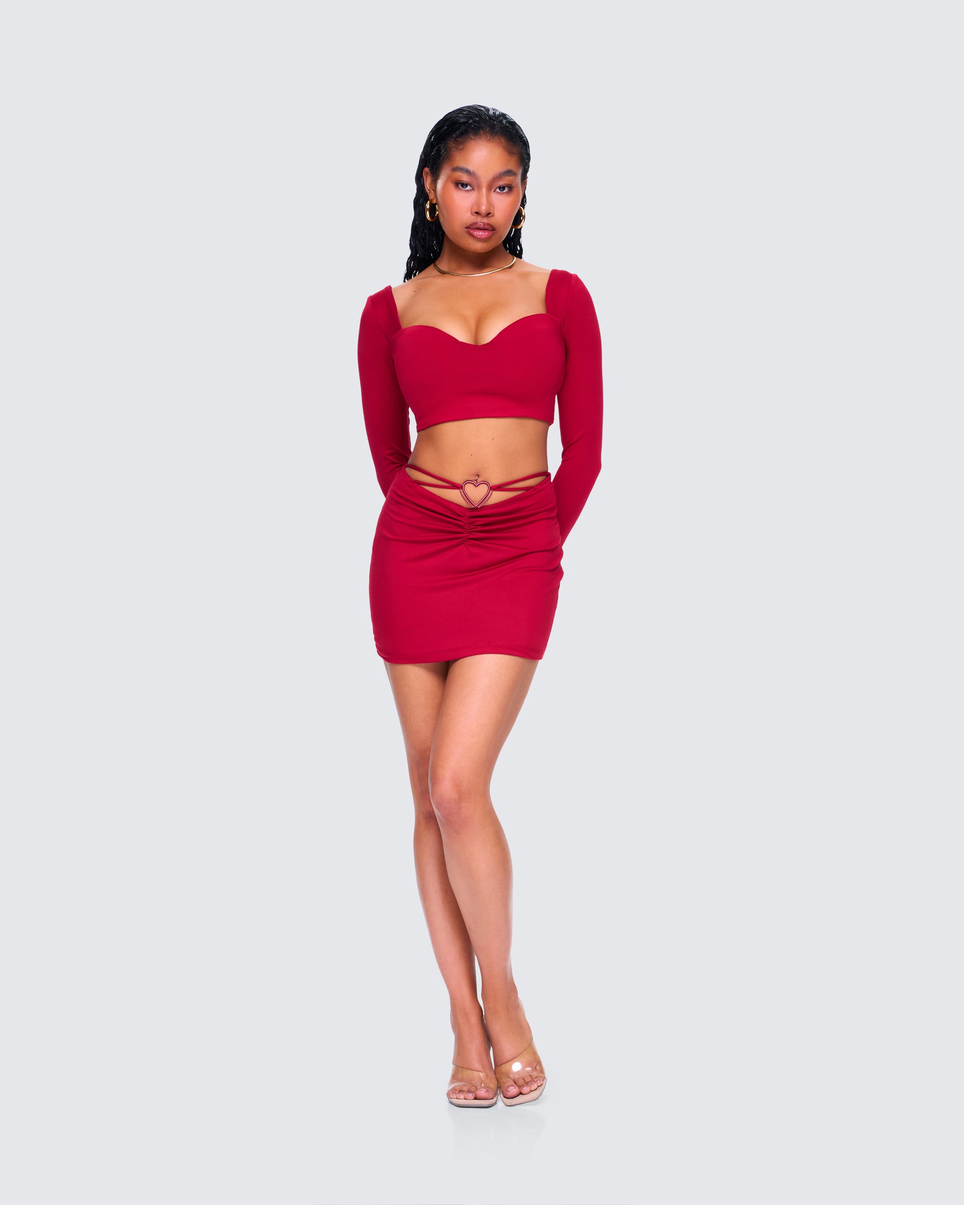 red mini skirt dress Kloe Bubble Skirt Strapless Mini Dress