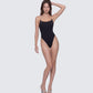 Beth Black Clear Strap Swim Suit
