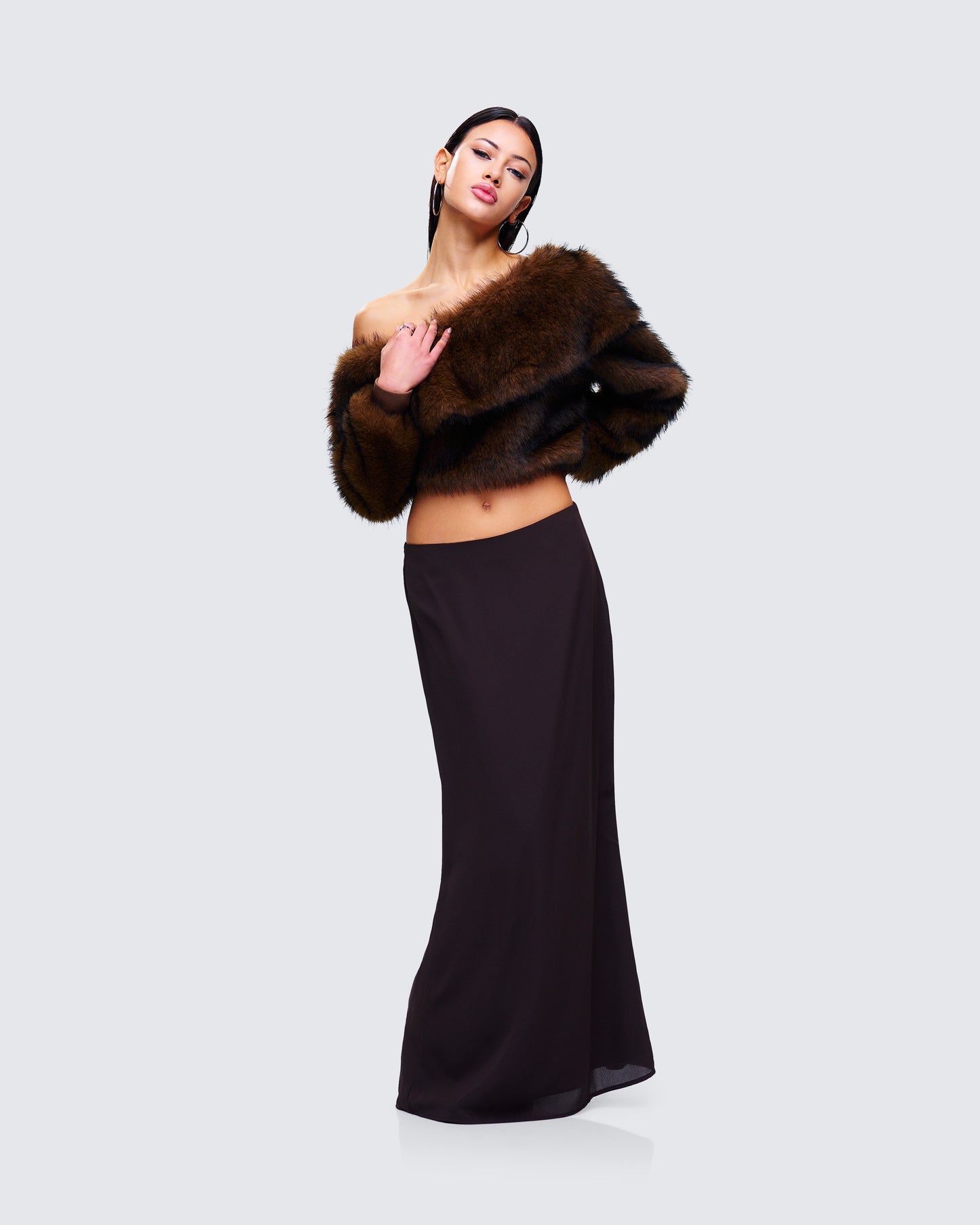 Nadi Brown Maxi Skirt