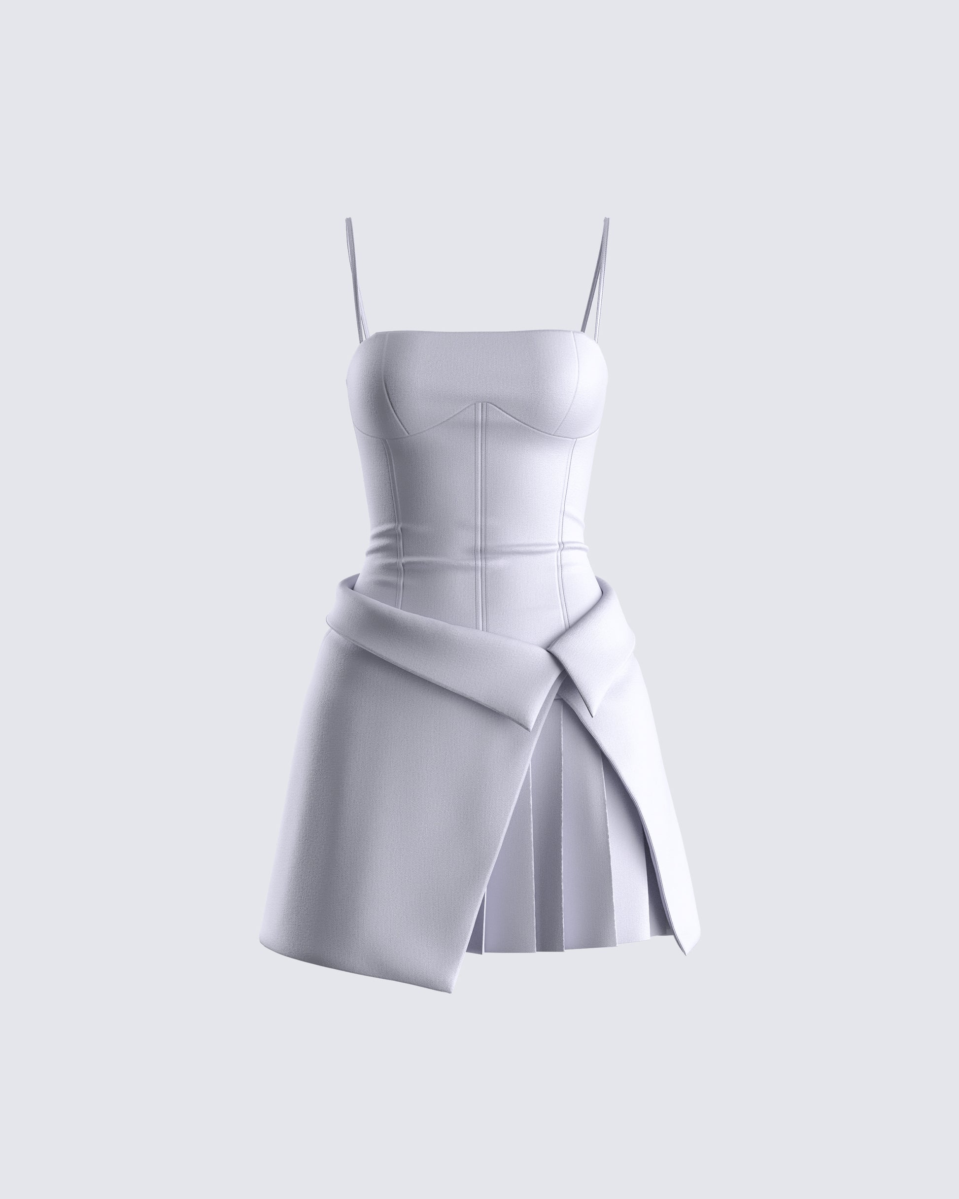 Grey Corset Mini Dress - Bow Belt Cocktail Party FINESSE Grey Corset Mini Dress - Bow Belt Cocktail Party FINESSE