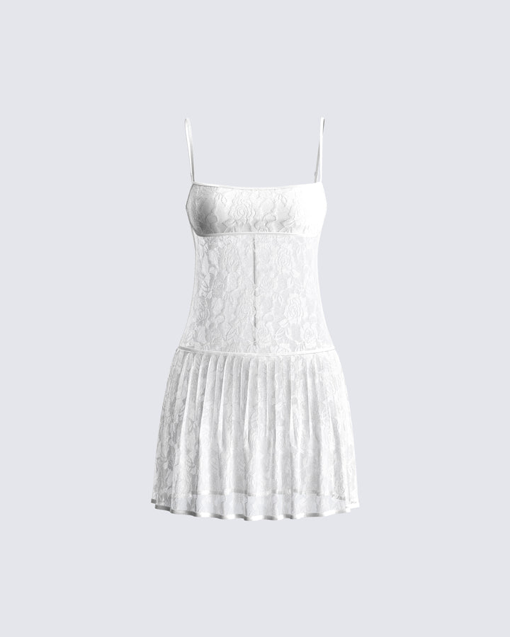 finesse alice white mini dress White Lace Mini Dress