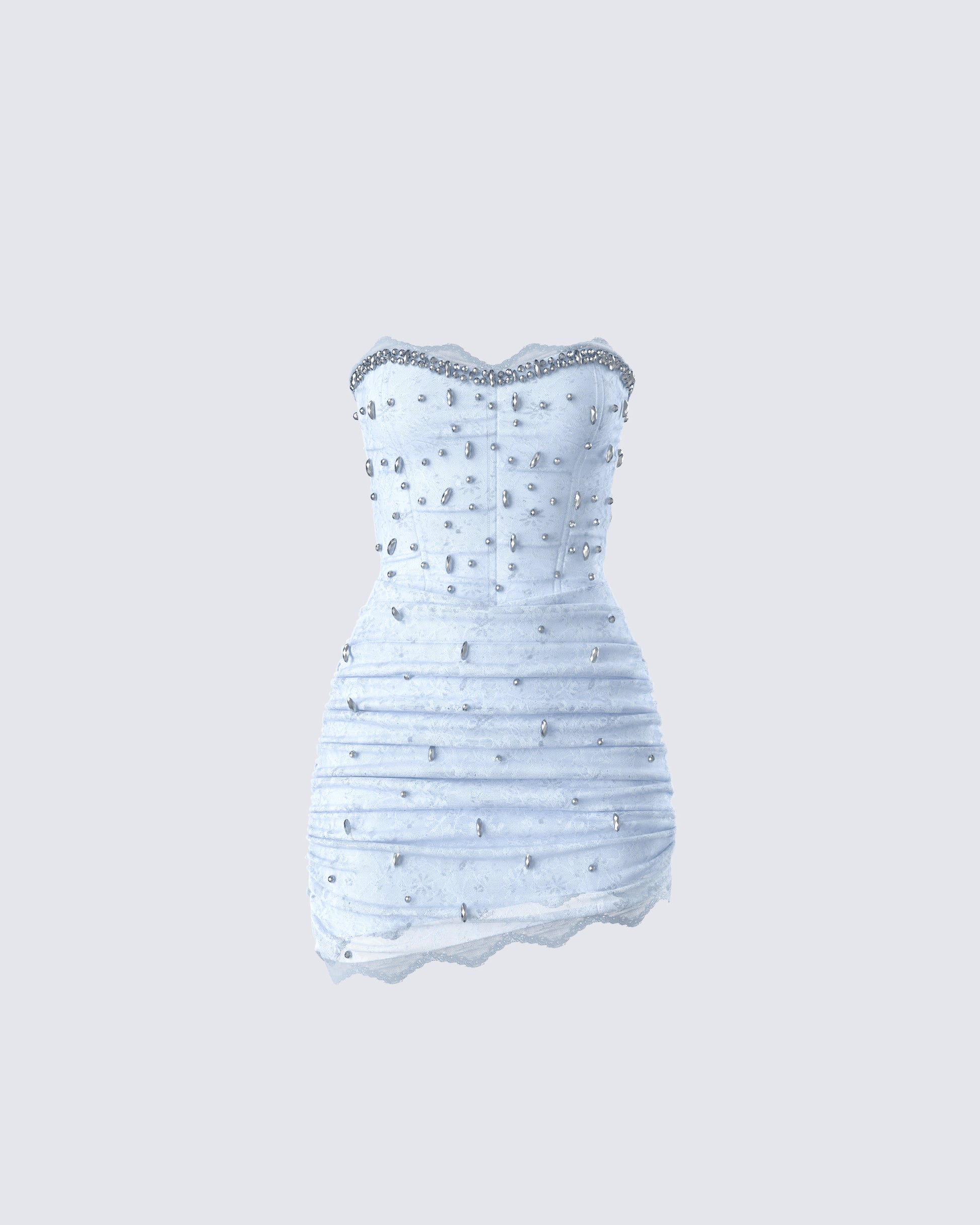 Baby Blue Rhinestone Mini Dress - Beaded Corset Party Dress FINESSE Baby Blue Rhinestone Mini Dress - Beaded Corset Party Dress FINESSE