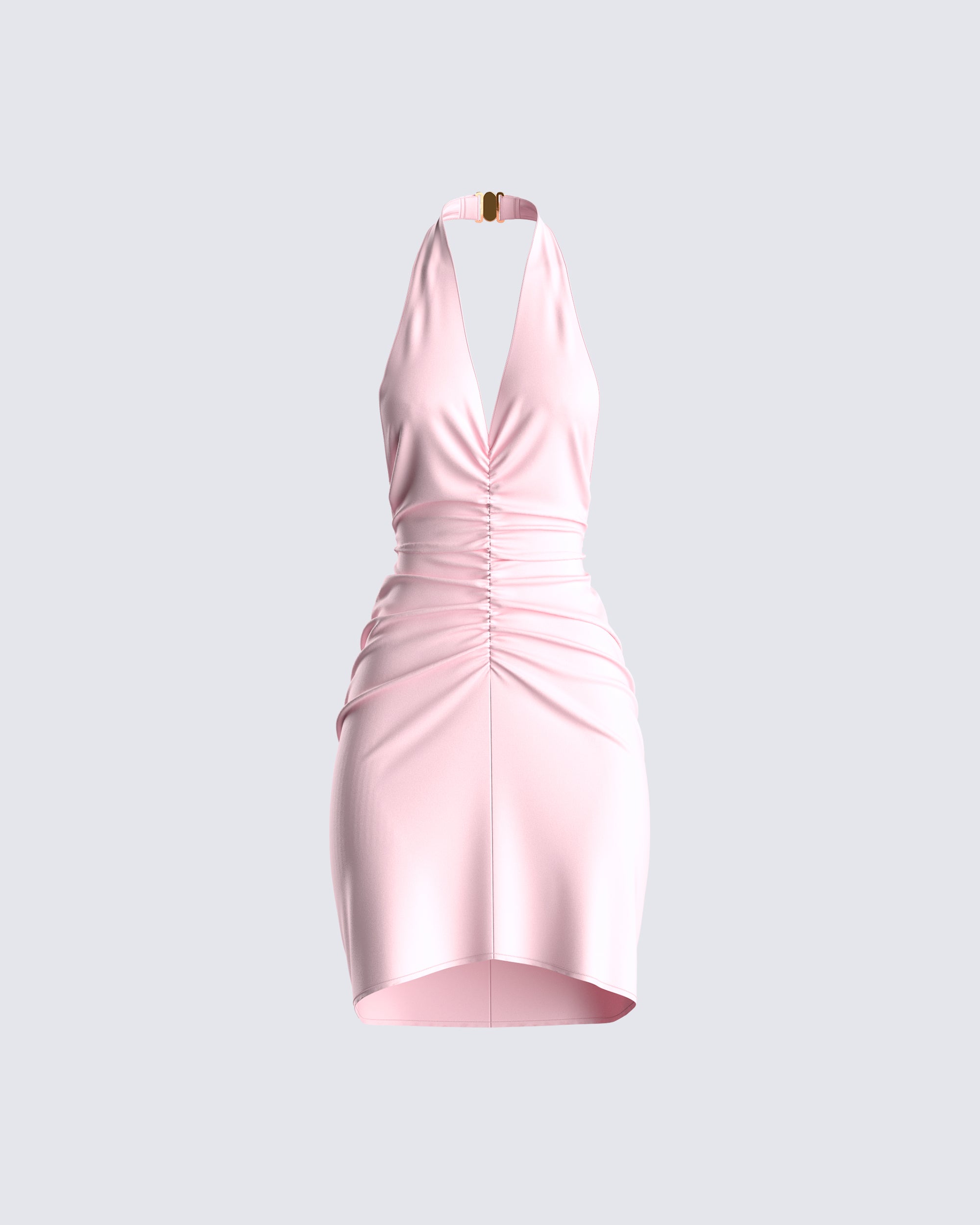 Elaine Pink Crepe Ruched Dress – FINESSE
