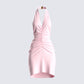 Elaine Pink Crepe Ruched Dress