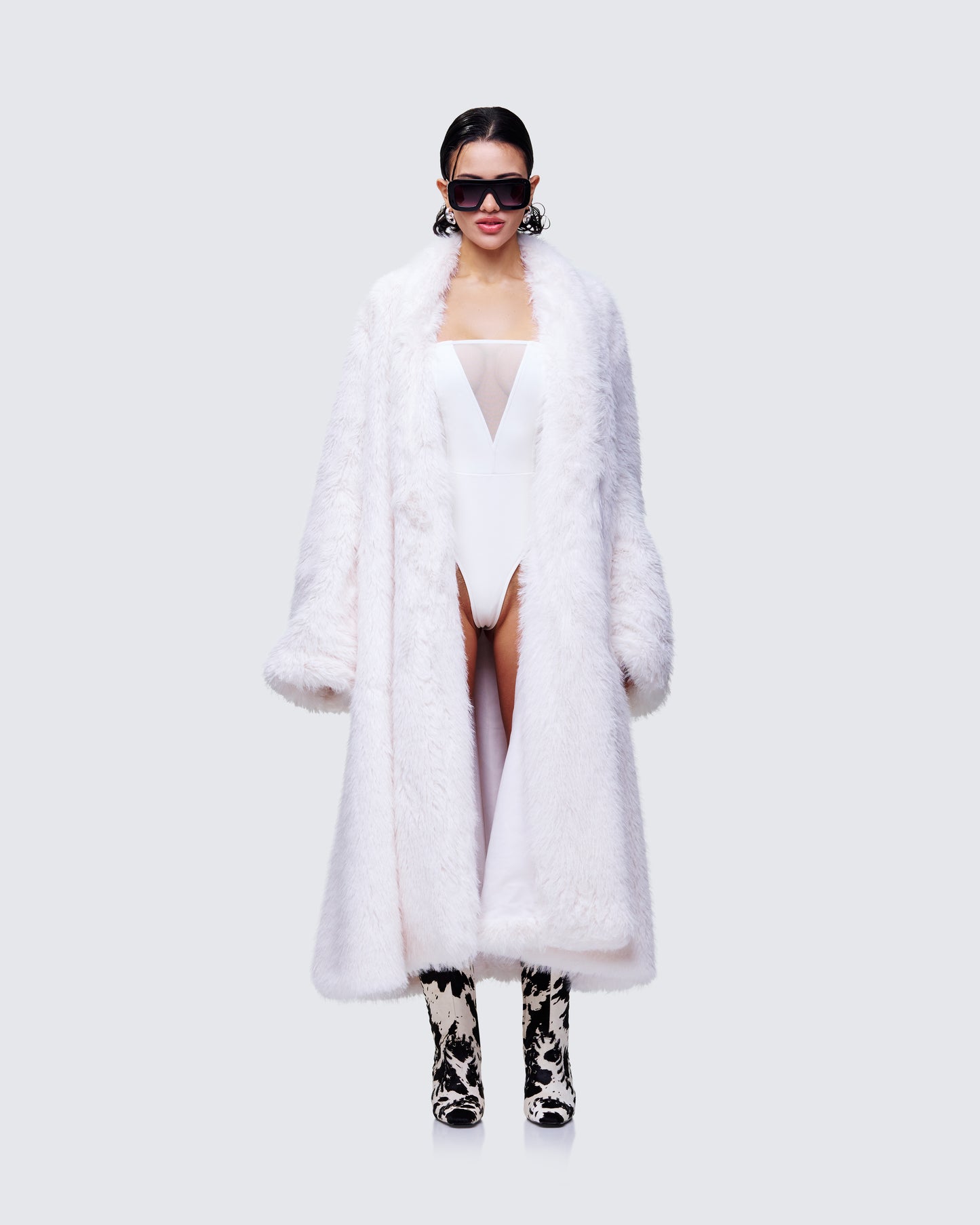 Trista Ivory Faux Fur Coat