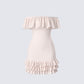 Winsley Peach Ruffle Knit Mini Dress