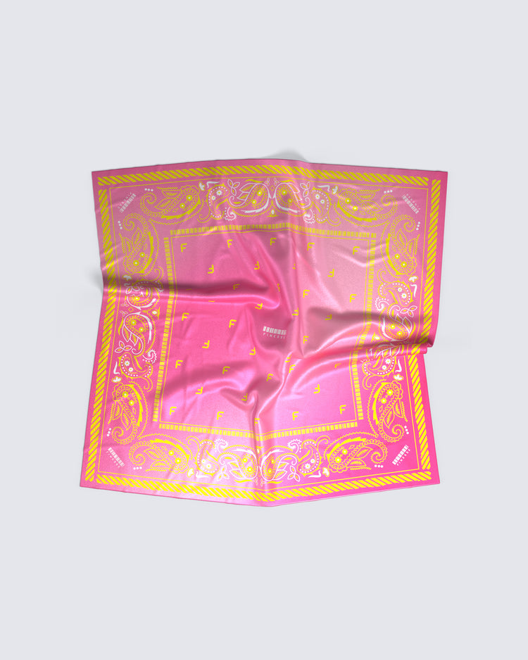 Miya Pink Satin Logo Bandana