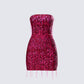 Darcie Pink Hand Beaded Sequin Mini Dress