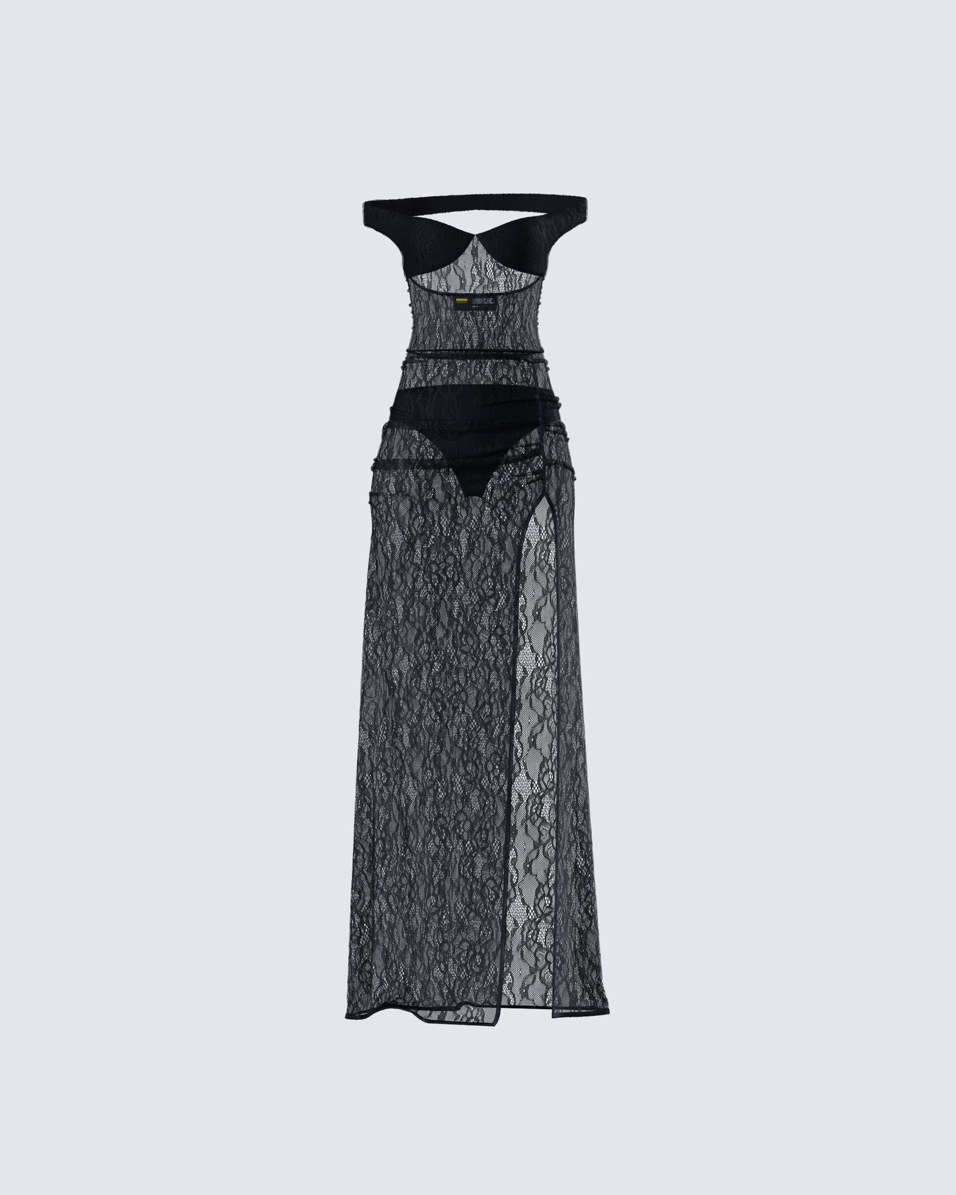 lace bralette maxi dress Women's Bra-Free Lace-Trim Flowy Maxi Dress | Women's Clearance